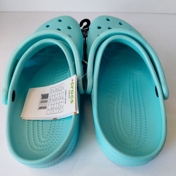 โจ SOLD! โจ NWT Crocs Aqua Blue Classic Clogs Sz Women's 9 / Men's 7 - Picture 6 of 13